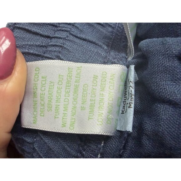 LILLY PULITZER Navy Blue 100% Linen Shorts Size Medium - Picture 5 of 8